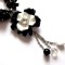 Set colier cu pandantiv floare si cercei onix, cadou femei 37394