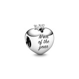 Cumpara ieftin Charm/talisman argint 925, JW1142, model inima, placat cu rodiu, DELIS
