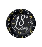 Ser 6 Farfurii Hartie Aniversare 18 Ani , Diametru 18 cm