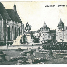 4589 - CLUJ, Statue, Romania - old postcard, CENSOR - used - 1917