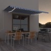 Gossi copertina automata cu led&amp;senzor vant, albastru&amp;alb, 500x350 cm