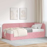 Cumpara ieftin Cadru de pat coltar Roz 100 x 200 cm Catifea