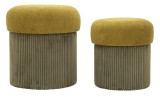 Mauro Ferretti Puff cu Depozitare Verde Set 2 Buc cm &Oslash; 42x44-35x36 | Aosom Romania