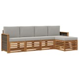 vidaXL Set de canapele de exterior 5 pcs Natural și gri deschis 3384227