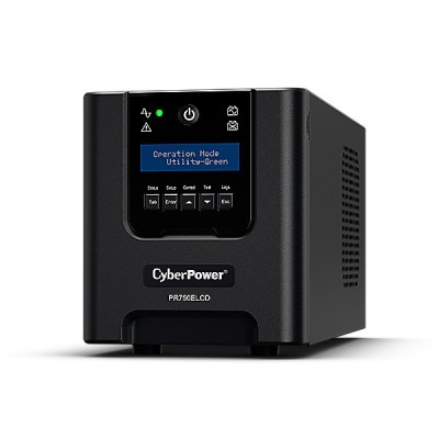 UPS CYBER POWER Line Int. cu Sinusoida Pura,tower,750VA/ 675W,AVR,6xIEC,dilay LCD,1xRBP0014,Backup 4-12 min,incarcare 8h,USB,RS232,GreenPower,serie PR foto