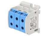 Conector de &Icirc;mbinare Șine 50mm2 1 Piste 6 Borne Albastru
