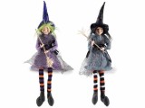 Cumpara ieftin Set 2 figurine Halloween Vrajitoare Befana polirasina textil multicolor cm 9,5x8x48 H