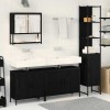 VidaXL Set de mobilier pentru baie 4 pcs Negru 33 x 33 x 185.5 cm 3334417