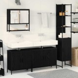 Set Mobilier Baie de 4 Piese &icirc;n Stejar Negru și Lemn Prelucrat