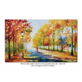 Tablou pictat manual, Armonia naturii, 100x60cm ulei pe panza in cutit efect 3D