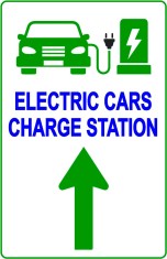 Electric Vehicle Charging Station Sign foto
