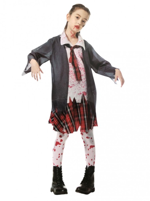 Costum Halloween Zombie Scolarita 8-10 ani