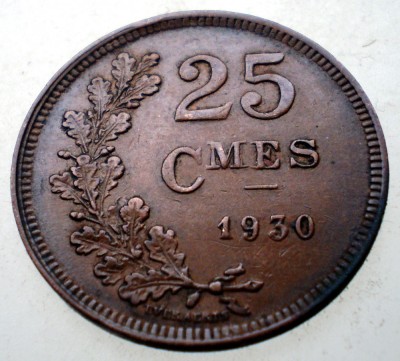 2.057 LUXEMBURG LUXEMBOURG 25 CENTIMES 1930 foto