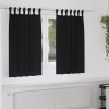 Perdele cu perdele 2 pcs Negru Poliester