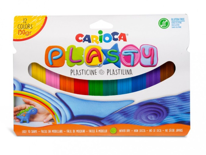 Plastilina Carioca Plasty 12 culori 150 gr