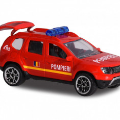 Masinuta Dacia Duster Majorette, 7.5 cm, Pompieri
