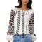 Bluza dama tip ie D24 alb optic/negru marimea S