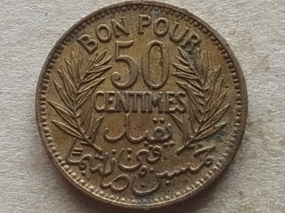 TUNISIA-50 CENTIMES 1921 foto
