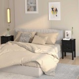 Cumpara ieftin Noptiere, 2 buc., negru, 40x35x61,5 cm, lemn masiv de pin