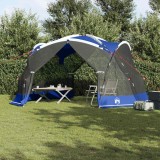 vidaXL Plasă de ț&acirc;nțari pentru camping cu uși Albastre pentru 10 persoane, impermeabilă