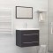 Set mobilier de baie, 2 piese, gri, lemn compozit
