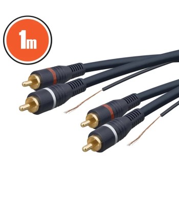 Cablu audio 2x RCA - 2x RCA 1m dublu ecranat cu fir remote foto