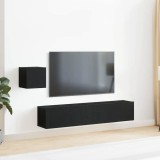 Cumpara ieftin Set dulapuri pentru televizor Pe perete 4 pcs Stejar negru