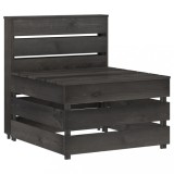 Canapea gradina Gossi, paleti, mijloc, gri, lemn pin tratat, 60x70x66 cm, modulara, exterior