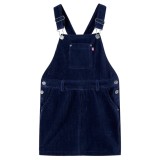 Rochie salopetă pentru copii, velur, bleumarin, 104