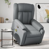 vidaXL Fotoliu rabatabil cu ridicare, gri, piele ecologică 3205274