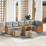 Cumpara ieftin Set de canapele pentru grădină 9 pcs bej și gri deschis