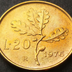 Moneda 20 LIRE - ITALIA, anul 1976 *cod 1504 A = A.UNC