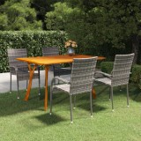 Cumpara ieftin Set de masă pentru grădină, 5 piese, gri