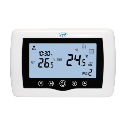 Termostat de ambient pentru centrala, wireless, PNI CT36, inteligent, Wi-Fi, programabil, afisaj digital, protectie inghet, IP30 foto