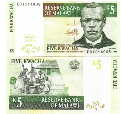 Malawi 5 Kwacha 1989 P-36c UNC foto