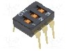 Intrerupator DIP, 2 pozitii, montare THT, 3 sectiuni, OMRON OCB - A6T3102