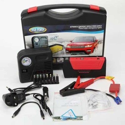 Starter auto 4 in 1, Power Bank, booster baterie auto, compresor de aer, interfata USB, lumina de urgenta, negru/galben foto