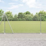 VidaXL Gard din s&acirc;rmă sudată cu 13 st&acirc;lpi flanșați 1.2x25 m Oțel galvanizat