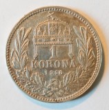 UNGARIA 1 COROANA 1916 CORONA KORONA ARGINT UNC MAI RARA ( CITITI VA ROG DESCRIEREA ENUNTUL )