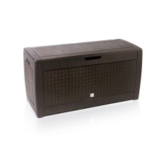 Banca/cutie cu spatiu depozitare cu roti 310 L Rato, Maro, 119 x 48 x 60 cm