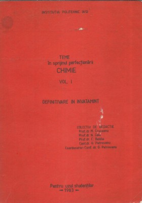 AS -PETROVANU O. - TEME IN SPRIJINUL PERFECTIONARII CHIMIE VOL. 1 foto