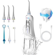Irigator Oral Profesional pentru Dus Bucal, Sofia CONCEPT&reg;, 6 Trepte, IPX7, 2000mAh, 320 ML, White Pearl