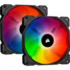 VENTILATOR CORSAIR, pt PC, 140 mm, 1150 rpm, LED RGB, pack 2 ventilatoare, foto