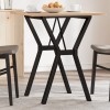 VidaXL Masă de bucătărie, cadru Y, 70x70x75 cm lemn masiv pin și Oţel