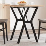 VidaXL Masă de bucătărie, cadru Y, 70x70x75 cm lemn masiv pin și Oţel