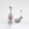 Cercei ARGINT Red Crystal Patrat Eleganti Arg398D