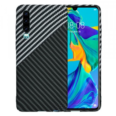 Husa pentru Huawei P30, Techsuit, Carbonite FiberShell, Gri foto
