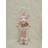 Figurina Craciun, Flippy, Ren, Picioare Telescopice, Inaltime Reglabila 44-54cm, Roz