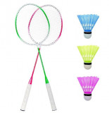 Cumpara ieftin Set 2 rachete de badminton, ideale pentru copii, multicolor, Oem