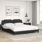 Cumpara ieftin Cadru de pat cu tăblie, negru, 180x200 cm, piele ecologică
